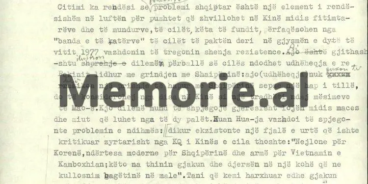 “Radio ‘Europa e Lirë’, tha se: kryeministri Shehu, ishte ai që, në nëntor 1977, dha të kuptojë për lidhjen e Pekinit me opozitën në Tiranë, kur…”/ Relacioni sekret nga Vjena, për Komitetin Qendror