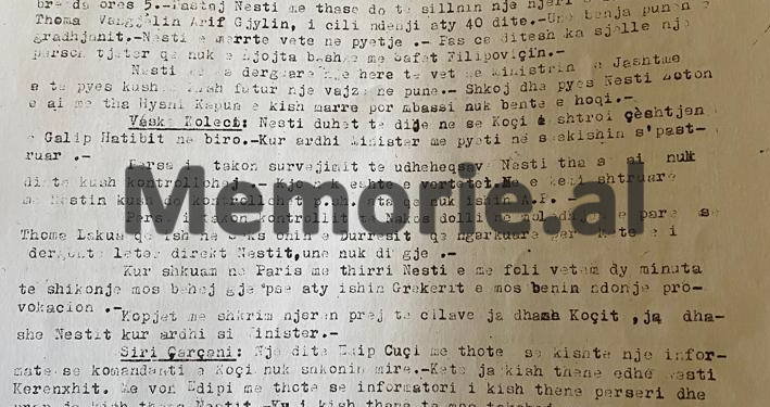 “Nesti ka pushkatuar njerëz pa gjyq në Dibër, Shkodër e Tiranë, ka urdhëruar tortura e zhdukje shokësh, si Pandi Rusho, kurse Kopi Nikos, i vdiq njëri…”/ Zbulohet ‘dosja e zezë’ e Sigurimit, në 1945 – ‘49