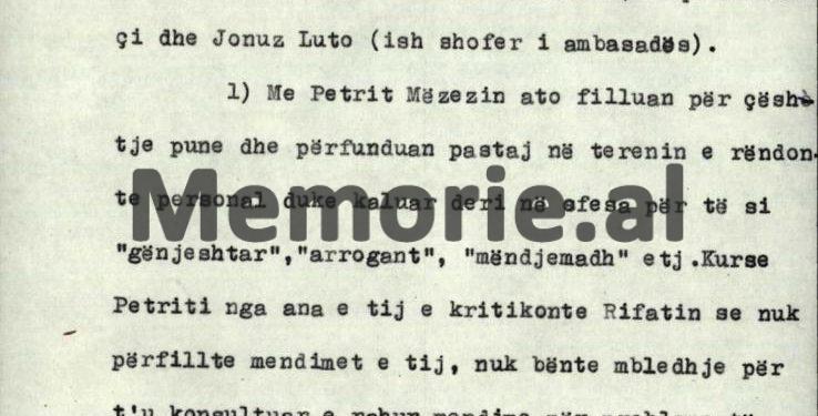 “Rifati thotë se Gaqo është i dhënë pas interesit personal, ai dërgon veshje në Shqipëri dhe…”/ Viti 1970, relacioni sekret për ambasadën në Algjer