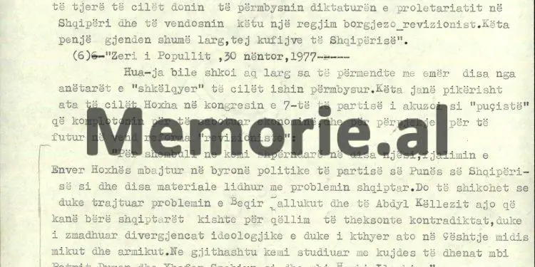 “Radio ‘Europa e Lirë’, tha se: kryeministri Shehu, ishte ai që, në nëntor 1977, dha të kuptojë për lidhjen e Pekinit me opozitën në Tiranë, kur…”/ Relacioni sekret nga Vjena, për Komitetin Qendror