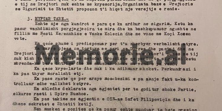 “Vaska ka torturuar dhe pushkatuar të pafajshëm, ka kontrolluar postën e Komandantit, (Enverit), ka survejuar Mehmetin, Kolekën etj…”/ Zbulohet ‘dosja e zezë’ e Sigurimit, në 1945 – ‘49