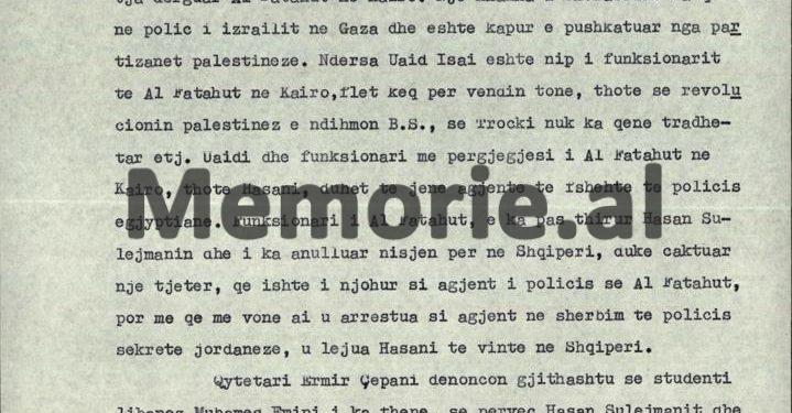 Relacioni sekret për Ramiz Alinë: “Studenti palestinez, Sherabili, tha se; këtu në Shqipëri ka censurë, jemi shtet policor, ku hapen letrat dhe…”/ Letra e zv/ministrit Feçor Shehu, në ’71-in