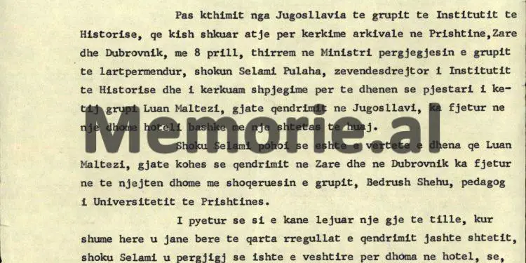 Relacioni sekret: “Luan Malltezi i Akademisë Shkencave dhe ambasadori ynë në Austri, kur ishin në Dubrovnik e Beograd, kanë fjetur në hotel me…”/ Ngjarja që alarmoi Komitetin Qendror në ’77-ën