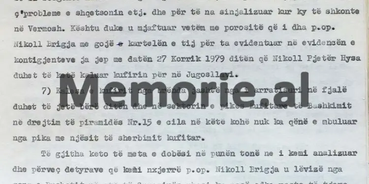 Letra për Enverin, korrik ‘79: “Tentuam ta bënim informator, por na dekonspiroi dhe e përjashtuam, e më pas ai u arratis në Jugosllavi, ku…”/ Relacioni sekret i Rexhep Kollit, për Nikoll Pjetër Hysaj
