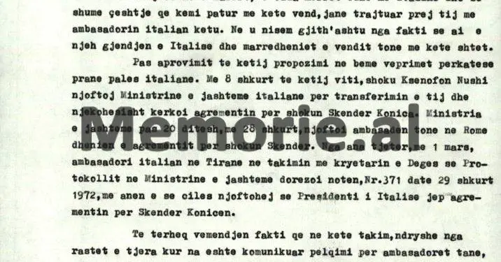 “Pala italiane, dekonspiroi emërimin e ambasadorit tonë në Romë, si ekspert i spiunazhit, që Turqia e ka përzënë si non grata dhe…”/ Letra e ministrit Nesti Nase, që alarmoi Komitetin Qendror, mars ‘72
