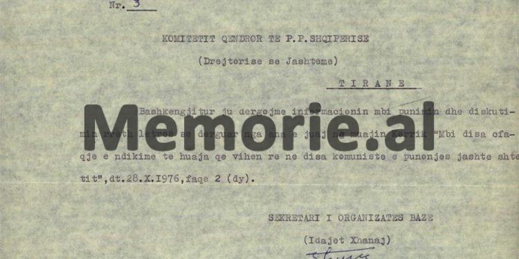 “Shoku Ali, nuk e mori dhuratën në formë simbolike, por në shuma monetare që arrijnë në…”/ Relacioni sekret nga Stambolli për Komitetin Qendror të PPSh-së, tetor ‘76