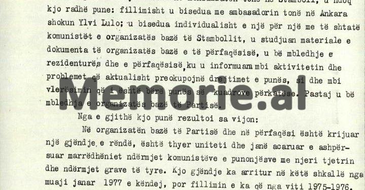 “Dy diplomatët, Idajet Xhanaj dhe Jazo Manaj, mbajnë kontakte me vëndas, pa vënë në dijeni titullarin dhe kanë pirë birra me disa…”/ Raporti sekret për “zullumet” e Konsullatës së Stambollit, në ’76-ën