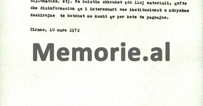 “Pala italiane, dekonspiroi emërimin e ambasadorit tonë në Romë, si ekspert i spiunazhit, që Turqia e ka përzënë si non grata dhe…”/ Letra e ministrit Nesti Nase, që alarmoi Komitetin Qendror, mars ‘72