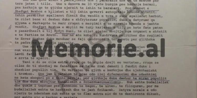 “Këta horra të degjeneruar e brekë palarë që drejtojnë ekonominë, janë qehajait e rinj, që tallen me djersën e fukarasë dhe vënë re b.thët e grave…”/ Letra e çamit nga Saranda për Ramiz Alinë,  në ’85-ën