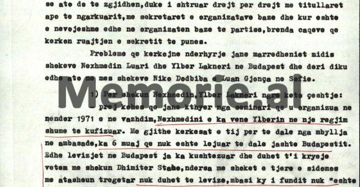 “Titullarët e disa ambasadave, po pengojnë punën e agjentëve tanë, ndërhyjnë, kërkojnë pseudonimet, etj., si rasti me gazetarin jugosllav, që…”/ Relacioni sekret për Hysni Kapon, maj ‘72