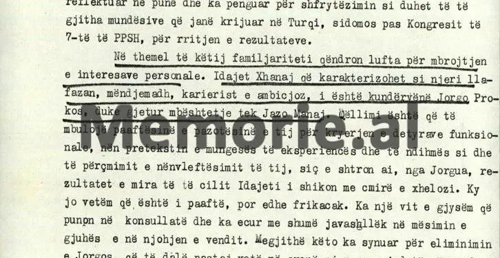“Gjendja është e acaruar, jo vetëm nga mosmarrëveshjet ndërmjet Idajet Xhanit dhe Jorgo Prokos, por edhe shoferit e tre grave korçare, të cilat…”/ Raporti sekret për Konsullatën e Stambollit, në ’76-ën