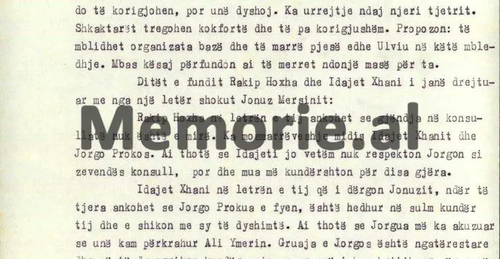 “Gjendja është e acaruar, jo vetëm nga mosmarrëveshjet ndërmjet Idajet Xhanit dhe Jorgo Prokos, por edhe shoferit e tre grave korçare, të cilat…”/ Raporti sekret për Konsullatën e Stambollit, në ’76-ën