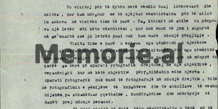 “Gazetarin francez Zhan Zhak Bovantr, të gazetës “Valeurs Actuelles”, e dëbuam si person të padëshirueshëm, pasi i gjetëm një bllok me…”/ Letra e Reiz Malile, gusht, 1970