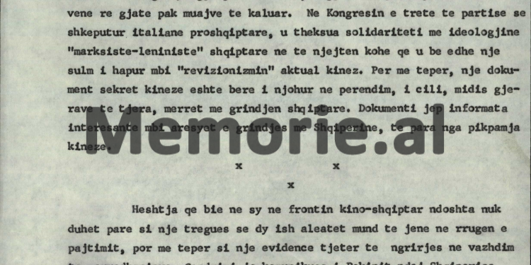 “Toni i kujdesshëm i Enver Hoxhës, mund të tregojë se ai dëshiron, që ta evitojë një ashpërsim të mëtejshëm të marrëdhënieve me Pekinin, pasi…”/ Relacioni sekret nga Vjena, për Komitetin Qendror