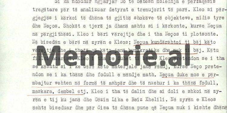 “Kleo thotë se nuk ka pasur raste të tjera grindjeje me Neçon dhe sipas tij, ai është grindur edhe me S. Rushën, J. Andonin dhe G. Likën, për…”/ Letra e ambasadorit nga Pekini, në ’72-in