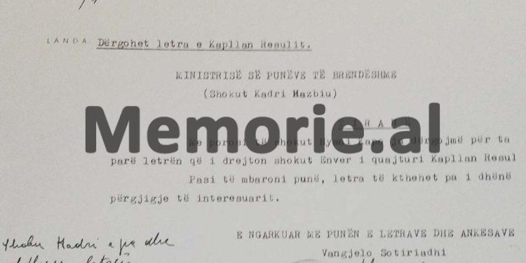 “Shoku Enver, më merrni nën mbrojtjen tuaj personale, pasi në arrestimin tim, mund të ketë gisht UDB-ja, por edhe…”/ Letra e shkrimtarit Kapllan Resuli, nga burgu i Tiranës, maj ‘71