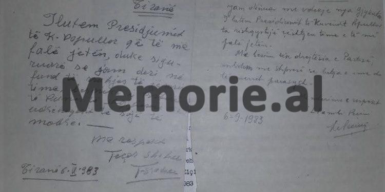 “Mirë pra shokë, dakord të gjithë për mos u’a falur jetën K. Hazbiut, Ll. Ziçishtit, F. Shehut e Ll. Peçinit dhe urime ju shoku Aranit e Rrapi, për…”/ Fjala e Ramiz Alisë në Presidium, tetor ‘83