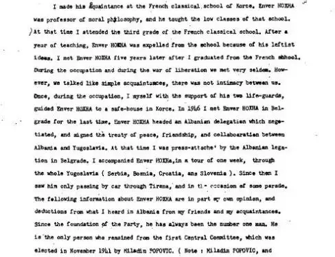 “Informacioni nis me të dhëna për jetën seksuale të Enverit kur ishte profesor në Korçë, ku shkruhet se ai …”/ Gazetari i njohur publikon dokumentet sekrete të CIA-s
