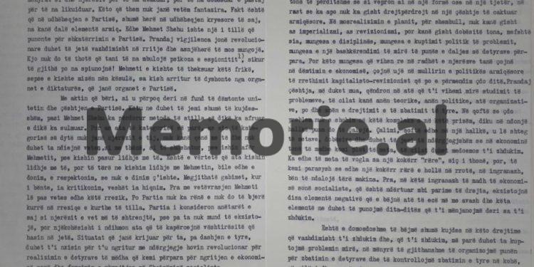 Fjala e Enverit: “Në mbledhjen e ditës së parë, i thashë se; ti Mehmet, nuk ke vetëm gjëra për t’u kritikuar, por…”/ Zbulohen dokumentet sekrete të plenumit të 19 dhjetorit ‘81
