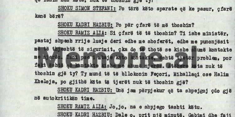 “Kadri, ty nuk mund të bllokonin Feçori, Ziçishti apo Halim Xhelo, ti ishte minisitër, po rrije luaje edhe me shoferët, këta nuk…”/ Mbledhja e panjohur e Byrosë, 8 tetor ‘82