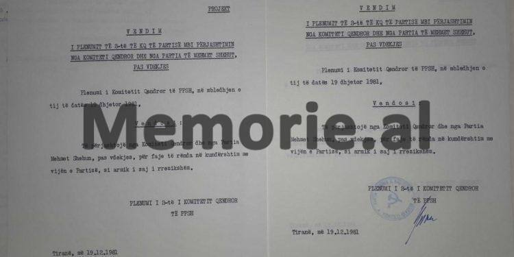 Fjala e Enverit: “Në mbledhjen e ditës së parë, i thashë se; ti Mehmet, nuk ke vetëm gjëra për t’u kritikuar, por…”/ Zbulohen dokumentet sekrete të plenumit të 19 dhjetorit ‘81