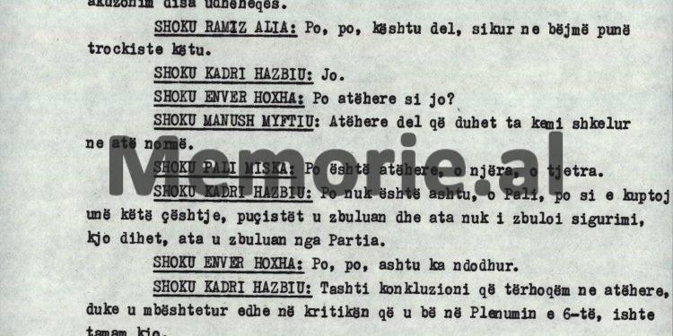 “Kadri, ty nuk mund të bllokonin Feçori, Ziçishti apo Halim Xhelo, ti ishte minisitër, po rrije luaje edhe me shoferët, këta nuk…”/ Mbledhja e panjohur e Byrosë, 8 tetor ‘82