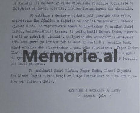 Dokumentet sekrete: “Në gjyq, berberi i hotel ‘Dajti’-t, armiku Xhavit Ismailaga, deponoi se, Feçor Shehu i kishte thënë…”/ Akt-akuza e Arantit Çelës në shtator ’83, për “Grupin e Kadri Hazbiut”