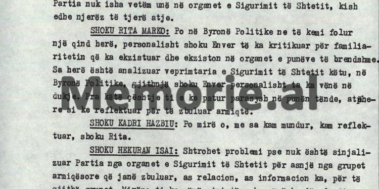“Kadri, ty nuk mund të bllokonin Feçori, Ziçishti apo Halim Xhelo, ti ishte minisitër, po rrije luaje edhe me shoferët, këta nuk…”/ Mbledhja e panjohur e Byrosë, 8 tetor ‘82