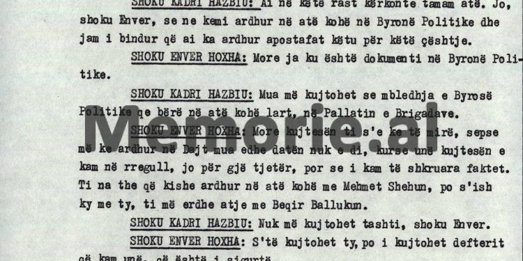 “Kadri, s’e propozova unë Feçorin për ministër, se s’e kam dashur kurrë,  sepse më jepte përshtypjen e një djalke, prandaj e kam thirrur në zyrë dhe…”/ Debatet e Enverit në Byro, 8 tetor ‘82