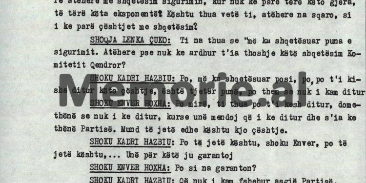 “Kadri, s’të bëri përshtypje, se në proces-verbalin e hetuesisë për Hulusi Spahinë, thuhet se ai kish vajtur te Beqiri për…”/ Mbledhja e panjohur e Byrosë Politike, 8 tetor ‘82