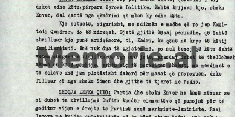 “Në ‘75-ën Kadri, nipi shokut Hysni të informoi ty, jo vetëm për imoralitetin të Feçorit, por edhe relatat me Sami Muhametin e Andrea Mançon…”/ Mbledhja e Byrosë, 8 tetor ‘82