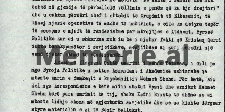 “Ti Kadri, ke qenë mëndje madh dhe në një mbledhje të qeverisë, i the shokut Nedin; mos e nxirr gjuhën jashtë dhëmbëve, kurse mua më…”/ Akuzat e Llambi Gegprifit në Byro, 8 tetor ‘82