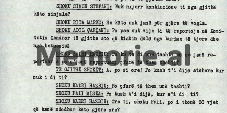 “Kadri, cila është arsyeja që ti, s’i zë asnjëherë në gojë Mehmetin dhe Beqirin, për çështjen e Teme Sejkos, apo…”?! / Mbledhja e panjohur e Byrosë Politike, 8 tetor ‘82