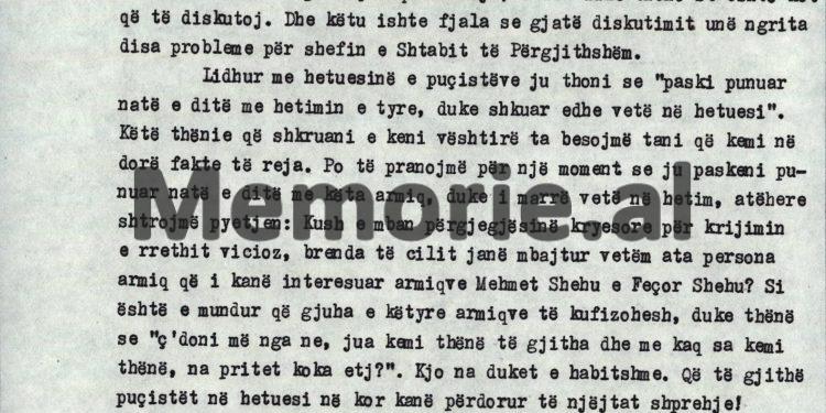 “Di gjë ti Kadri, përse vinte Feçori te ju dhe t’ju thoshte se, Mehmet Shehu, dyshonte që ne i përgjonim telefonin…”?! / Akuzat e Qirjako Mihalit në Byro, 8 tetor ‘82