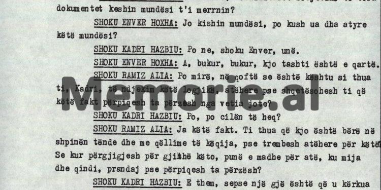 “Kadri, në ‘75-ën, Byroja Politike vendosi si shef të Drejtorisë Operative të Ushtrisë, atë që i ishte në listat e agjentëve, pse nuk na e the…”?! / Debatet e Enverit në mbledhjen e Byrosë, 8 tetor ‘82