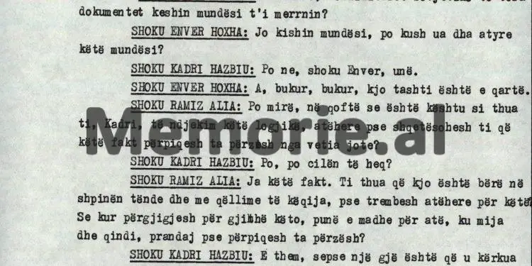 “Kadri, komploti i Teme Sejkos, ka qenë i kurdisur nga Mehmeti dhe Beqiri, për të na thënë ne, të mos bënim shakara me sovjetikët, se… / Akuzat e Enverit në Byronë Politike, 8 tetor ‘82