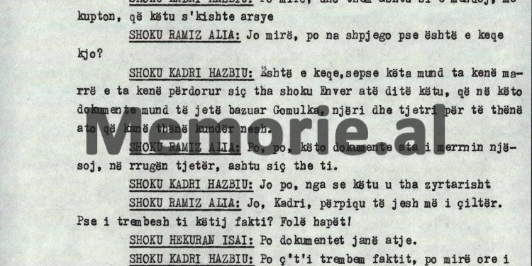 “Kadri, në ‘75-ën, Byroja Politike vendosi si shef të Drejtorisë Operative të Ushtrisë, atë që i ishte në listat e agjentëve, pse nuk na e the…”?! / Debatet e Enverit në mbledhjen e Byrosë, 8 tetor ‘82
