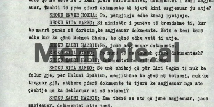 “Kadri, komploti i Teme Sejkos, ka qenë i kurdisur nga Mehmeti dhe Beqiri, për të na thënë ne, të mos bënim shakara me sovjetikët, se… / Akuzat e Enverit në Byronë Politike, 8 tetor ‘82