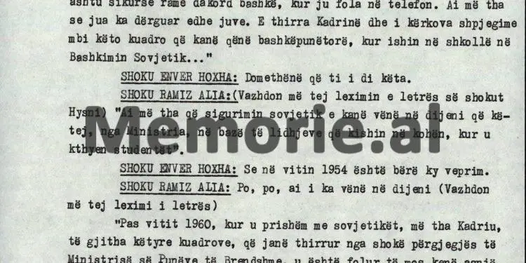 “Po mirë mo Kadri, kur ti shkoje te Beqir Balluku dhe te Mehmet Shehu, e u’a thoje ato gjëra, pse nuk vije edhe tek unë…”?! / Debatet e Enverit në mbledhjen e Byrosë, 8 tetor ‘82