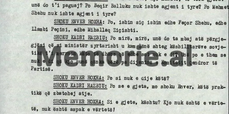 “Si nuk e di ti Kadri, ja letra e Hysniut, ku Mehmeti e informon për kuadrot tona në Bashkimin Sovjetik, bashkëpunëtor të  Sigurimit, si p.sh.,…” ?! / Debatet në mbledhjen e Byrosë, 8 tetor ‘82