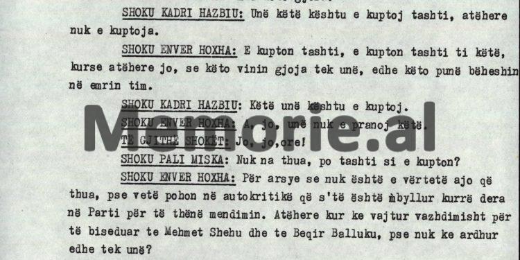 “Si nuk e di ti Kadri, ja letra e Hysniut, ku Mehmeti e informon për kuadrot tona në Bashkimin Sovjetik, bashkëpunëtor të  Sigurimit, si p.sh.,…” ?! / Debatet në mbledhjen e Byrosë, 8 tetor ‘82