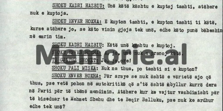 “Si nuk e di ti Kadri, ja letra e Hysniut, ku Mehmeti e informon për kuadrot tona në Bashkimin Sovjetik, bashkëpunëtor të  Sigurimit, si p.sh.,…” ?! / Debatet në mbledhjen e Byrosë, 8 tetor ‘82