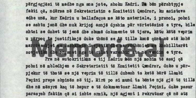 “Në ’51-in Kadri, Byroja Politike ju dha masë ndëshkimore, ty, Josif Pashkos, Ziçishtit, Maqo Çomos, dhe Zoi Themelit, sepse shkuat…”/ Debatet e Ramiz Alisë në Byro, 8 tetor ‘82