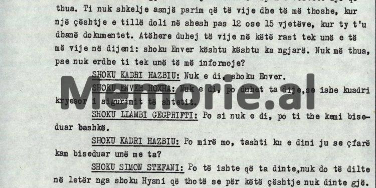 Ramiz Alia: “Kadri, në informacionin që përmendi shoku Enver, për Vullnet Thanasin, nipin e shokut Hysni, flitet edhe për kurvëritë e Feçorit, si p.sh.,…”! / Debatet në mbledhjen e Byrosë, 8 tetor ‘82