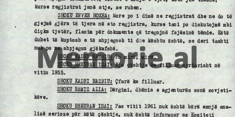 “Kadri, ti s’mund ta asgjesoje dokumentin, se do të kompromentoje, Mustafa Kondon, Koli Shuken, Ismail Qinetin, Gaqo Mborjen, Mehmet Çakën dhe…”/ Debatet e Ramiz Alisë në Byro, 8 tetor ‘82