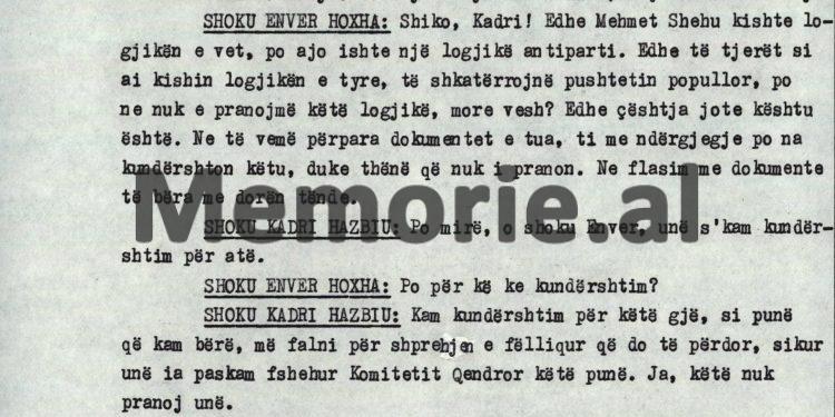 “Kadri, ti s’mund ta asgjesoje dokumentin, se do të kompromentoje, Mustafa Kondon, Koli Shuken, Ismail Qinetin, Gaqo Mborjen, Mehmet Çakën dhe…”/ Debatet e Ramiz Alisë në Byro, 8 tetor ‘82