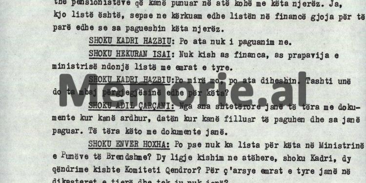 “Kadri, dokumentet që ju i dhatë KGB-së sovjetike, i pa Hrushovi, që më provokoi, duke më thënë: Ju keni vrarë Liri Gegën, me barrë’ dhe…”/ Debatet e Enver Hoxhës në Byro, 8 tetor ‘82