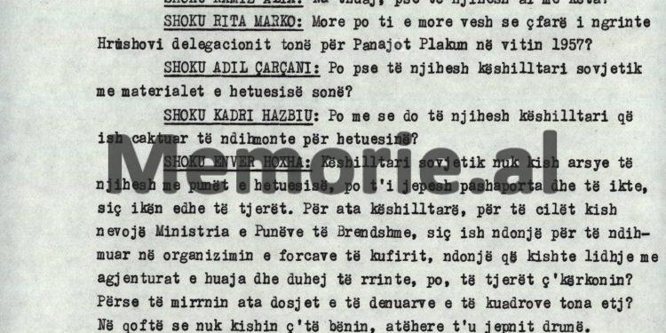 “Kadri, dokumentet që ju i dhatë KGB-së sovjetike, i pa Hrushovi, që më provokoi, duke më thënë: Ju keni vrarë Liri Gegën, me barrë’ dhe…”/ Debatet e Enver Hoxhës në Byro, 8 tetor ‘82