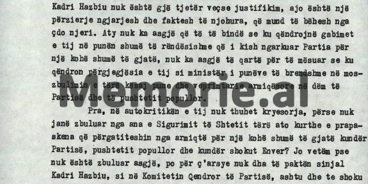 “Vendosja në poste të rëndësishme të disa kuadrove në Ministrinë e Mbrojtjes, të cilët ishin ekspozuar jashtë me agjenturën dhe që diheshin nga Kadriu, siç ishin…”/ Debatet në Byro, 8 tetor ‘82