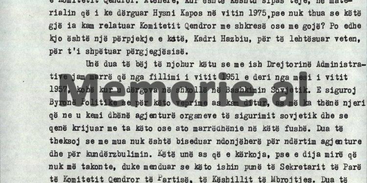 “Kadri, po kur u zbulua grupi i Beqir Ballukut, pse nuk dole të thoshe, more këtë Arif Haskon, pa kapeni një çikë, se ka dalë kjo gjë për…”?!/ Debatet e Enverit në Byro, 8 tetor ‘82